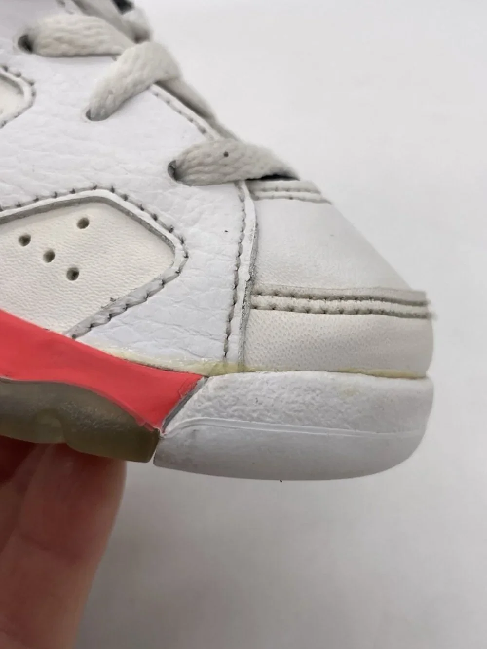 Nike Air Jordan 6 Retro Low BT White Infrared Baby Toddler Shoes Size 4C
